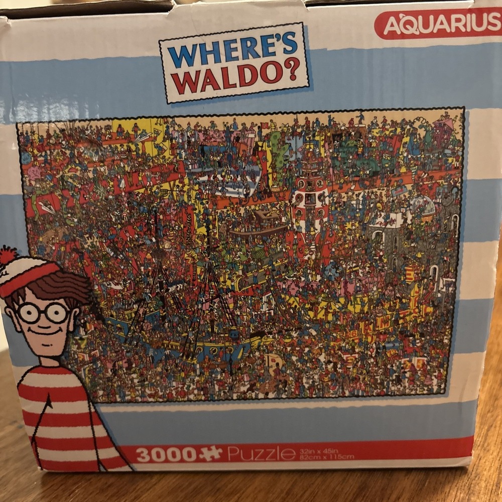 Vtg Where's Waldo 3000 Piece Jigsaw Puzzle Aquarius 32'' x 45'' New